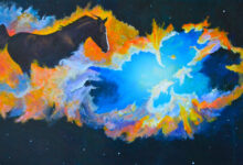 Jet, Fire Horse. Acrylic on canvas 5'x4'